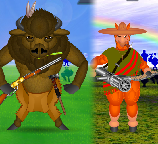 Bison & Alpaca in the BarnYard Fighters Bison & Alpaca in the BarnYard Fighters
